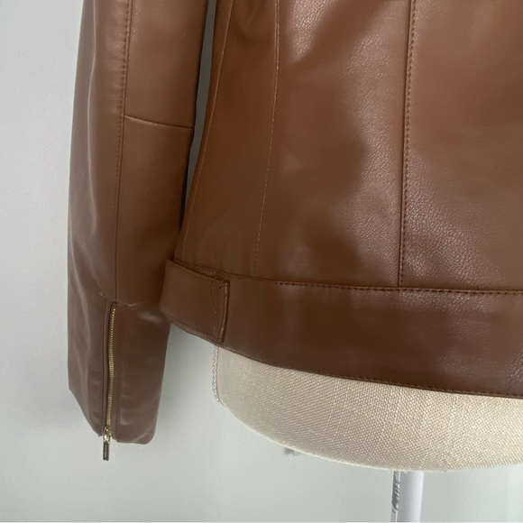 NWT Cole Haan Signature Fitted Racer Moto Jacket, Large, Hazel - Picture 10 of 16